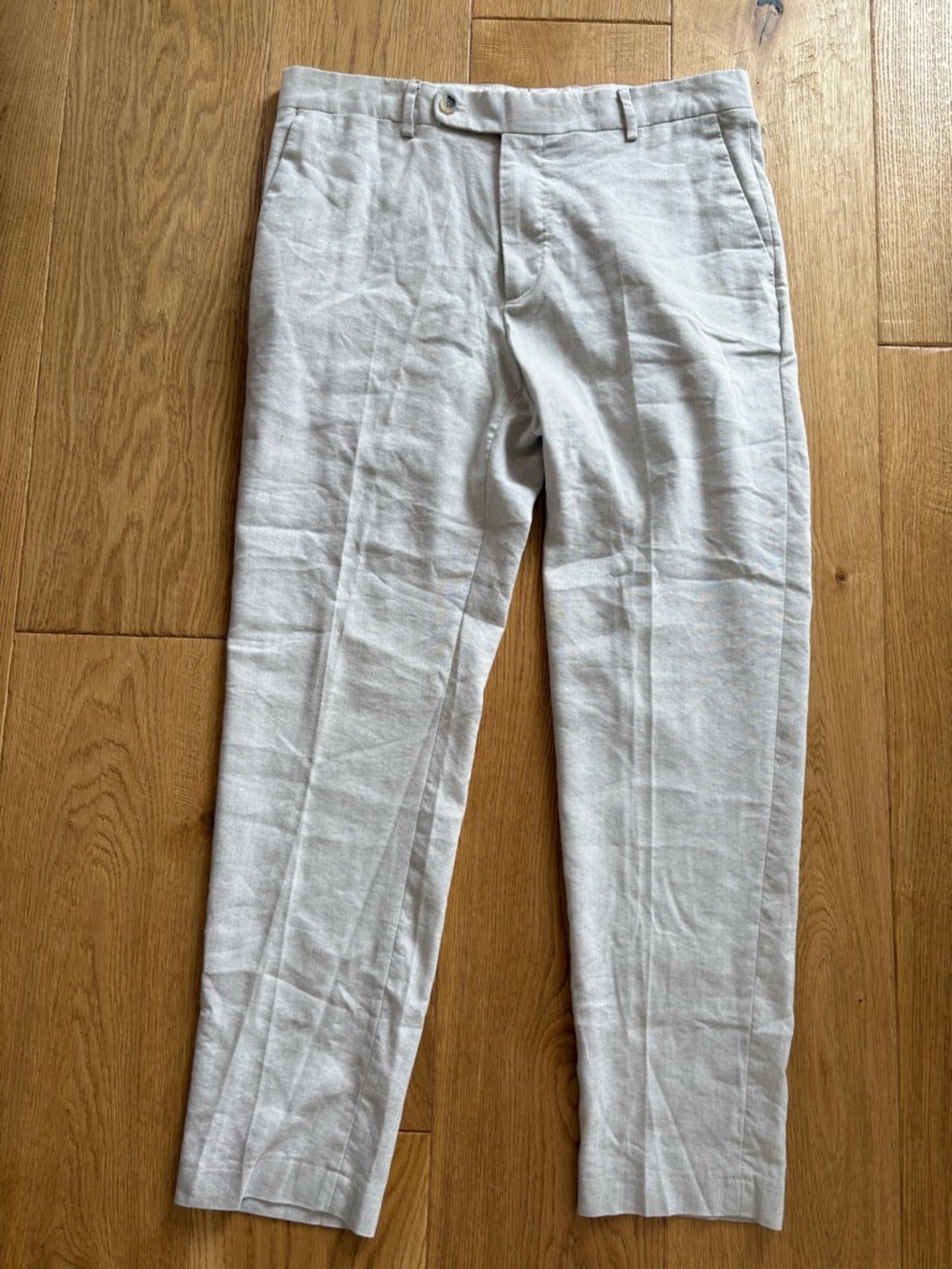 Zara Beige Linen Trousers